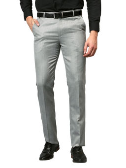 Cantabil - Men Grey Non Pleated Formal Trouser