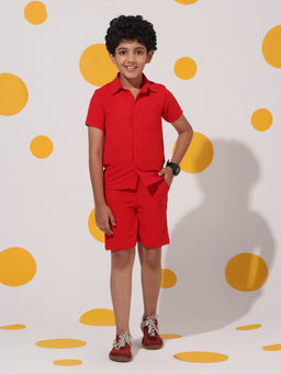 Cherry & Jerry - Red Airflow Textured Co-Ord Set