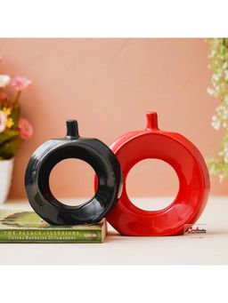 eCraftIndia - Black Red Creative Apple Decorative Showpieces (Pack Of 2)