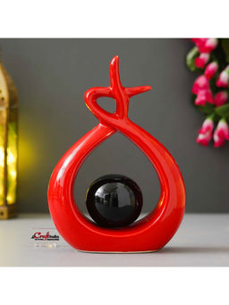 eCraftIndia - Black Red Resin Creative Modern Spiral Decorative Statue Showpiece
