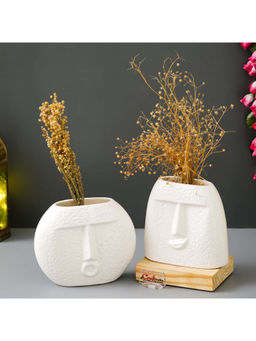 eCraftIndia - Resin Smile Face Shape Flower Vases (Pack Of 2)