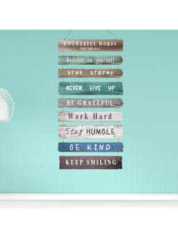 eCraftIndia - 8 Powerful Words For The Day Inspiring Positive Quotes Wooden Wall Hanging