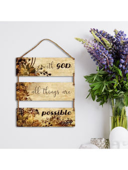 eCraftIndia - Christian Wooden Wall Hanging - With God All Things Are Possible