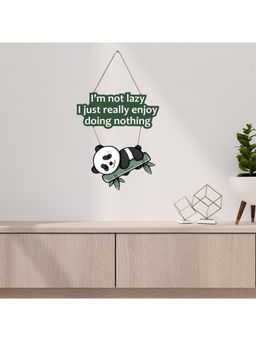 eCraftIndia - Panda with Quotes Wooden Wall Hanging for Living Room Bedroom Home Decor