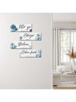 eCraftIndia - Wooden Wall Hanging for Living Room Bedroom Home Decor (Pack of 4)