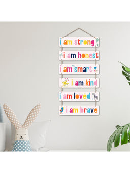 eCraftIndia - Kids Affirmations, I Am Smart Kind Strong Honest Brave Loved Wall Hanging