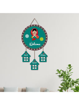 eCraftIndia - Namaste Lady Welcome Our Sweet Home Wooden Door Wall Hanging Decor