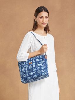 Fabindia - Women Indigo Cotton Printed Shoulder Bag