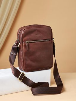 Fabindia - Men Brown Leather Sling Bag