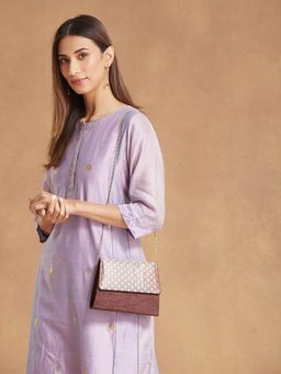 Fabindia - Women Brown Polyester Woven Clutch