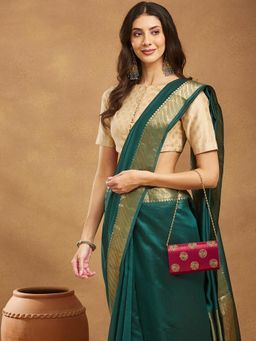 Fabindia - Women Maroon Sequined Clutch