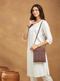 Fabindia - Women Multi-Color Ajrakh Printed Sling Bag