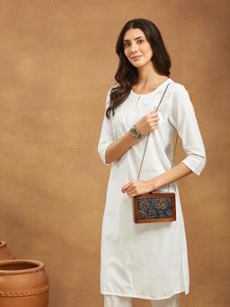 Fabindia - Women Multi-Color Hand Embroidered Clutch