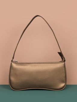 The House Of Ganges - Women Gold Emily Vegan Leather Shoulder Bag (M)