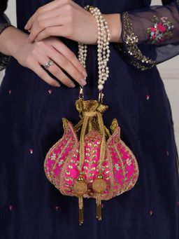 DRASTR - Women Pink Embellished Potli Bag
