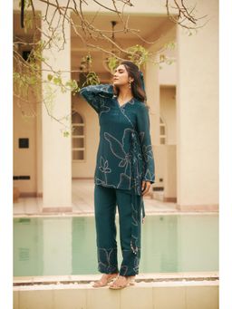 The Clothing Therapy - Teal Blue Kurti with Straight Pant