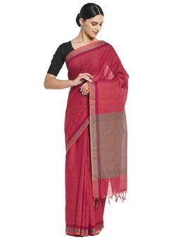 Fabindia - Cotton Woven Sari (Pink)