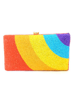 A Clutch Story - Rainbow Candy Hand Embroidered Clutch