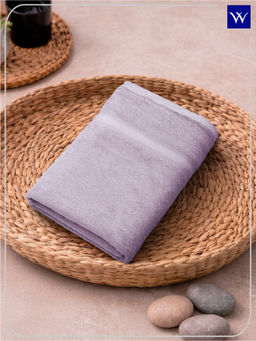 Welspun - Purple Alpha Cotton 400 Gsm Dobby Weave Solid Premium Bath Towel