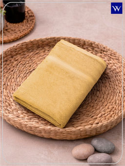 Welspun - Yellow Alpha Cotton 400 Gsm Dobby Weave Solid Premium Bath Towel