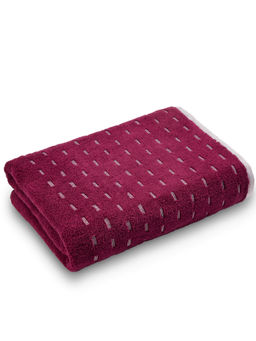 SPACES - Wine Airsoft Cotton 450 Gsm Dobby Weave Premium Bath Towel