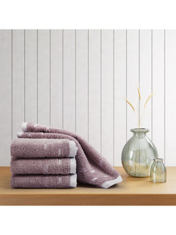 SPACES - Purple Airsoft Cotton 450 Gsm Dobby Weave Plain Face Towels