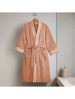 SPACES - Brown Airsoft Cotton 300 Gsm Dobby Plain Bath Robe