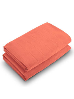 SPACES - Coral Freshlite Cotton 250 Gsm Dobby Plain Bath Towels