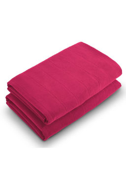 SPACES - Pink Freshlite Cotton 250 Gsm Dobby Plain Bath Towels