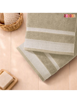SPACES - Grey Hygro Cotton 600 Gsm Dobby Weave Solid Premium Bath Towels