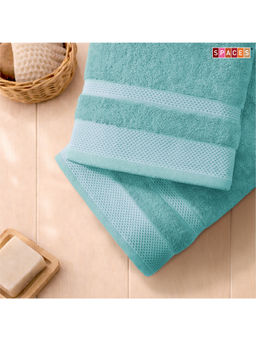 SPACES - Green Hygro Cotton 600 Gsm Dobby Weave Solid Premium Bath Towels