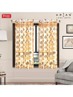 At Home by Nilkamal - Arias Luxuria Sheers Leaf Window Curtain Beige (Set of 2)