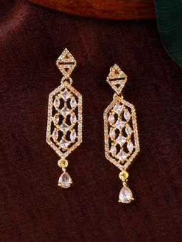 Estele - Gold Plated CZ Sparkling Designer Earrings for Women