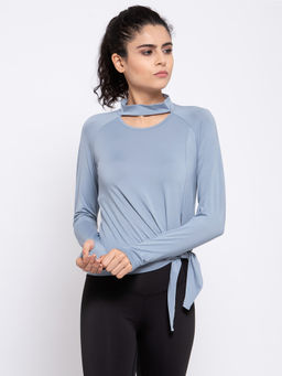 IKI CHIC - Full Sleeves Halterneck Gym Top