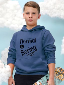 Instafab - Boys Denim Printed Hooded Sweatshirts