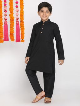 Vastramay - Boys Black Kurta Pyjama (Set of 2)