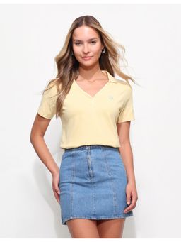 U.S. POLO ASSN. - Half Collar Solid Polo T-Shirt