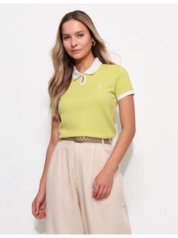 U.S. POLO ASSN. - Contrast Collar with Textured Polo T-Shirt