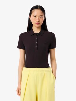 Lacoste - Black Slim Fit Stretch Petit Pique Polo T-Shirt