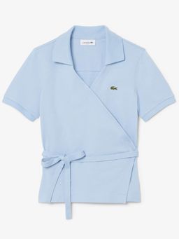 Lacoste - Blue Stretch Mini Pique Wrap Polo Shirt