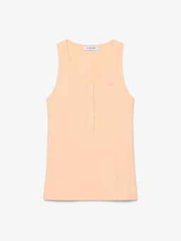 Lacoste - Peach Slim Fit Ribbed Cotton Tank Top
