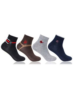 Bonjour - Men's Multi Color Ankle Length Socks (Pack of 4)