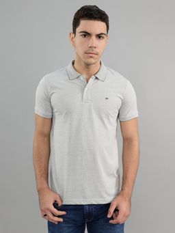 Monte Carlo - Grey Textured Half Sleeves Polo T-Shirt
