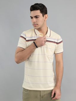 Monte Carlo - Green Stripes Half Sleeves Polo T-Shirt