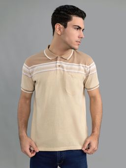 Monte Carlo - Brown Stripes Half Sleeves Polo T-Shirt