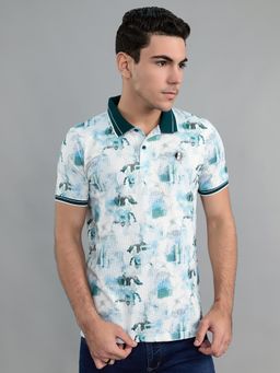 Monte Carlo - Green Printed Half Sleeves T-Shirt