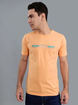 Monte Carlo - Peach Printed Half Sleeves T-Shirt