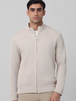 Mufti - Off White Textured Full Sleeves Sweater