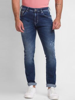 Spykar - Dark Blue Cotton Regular Fit Narrow Length Jeans for Men (Rover)
