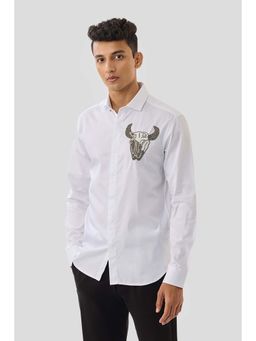 Snitch - Men White Embellished Casual Shirt